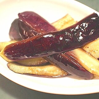 【簡単　低塩】長ナスの香味オイル焼き